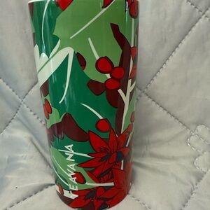 Holiday Mug Teavana Ceramic
Tumbler Red Lid Holly Poinsettia
10 Fluid oz